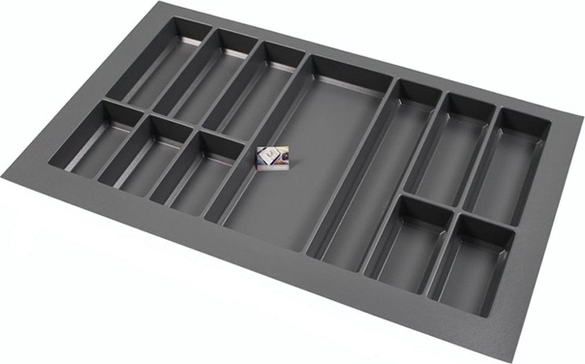 Kunststof Bestekbak Classic Serie Antraciet, Breedte 88-80 cm - Diepte 54-47 - Breedte en diepte op maat te maken - Besteklade, Bestekhouder, Bestekbakken op maat