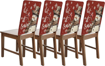 4 stuks kerststoelhoezen, Kerstmis, wasbaar, stoelhoezen (B) Merk: Bseical