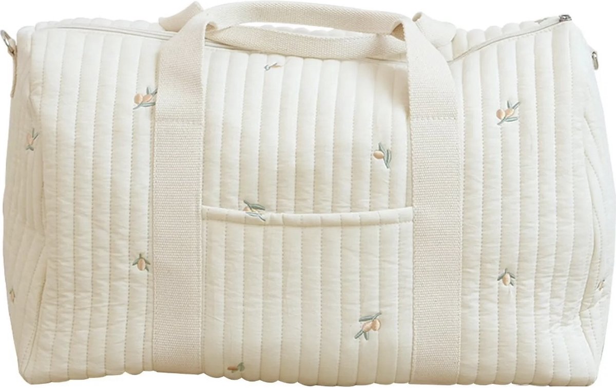 Luiertas - Mombag - Schoudertas - Verzorgingstas - Kraamcadeau - XL - Olijf - Beige