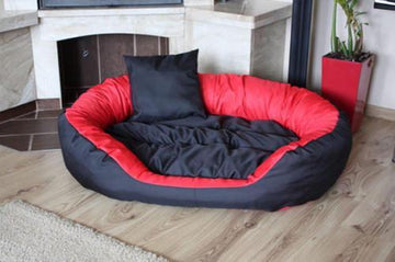 Hondenmand XXL - 110x80 cm - waterdicht - zwart rood