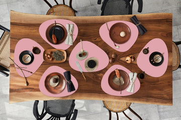 Placemat organisch - Placemats organic - Onderleggers - Roze - Kleuren - Interieur - Effen - Kleur - 8 stuks