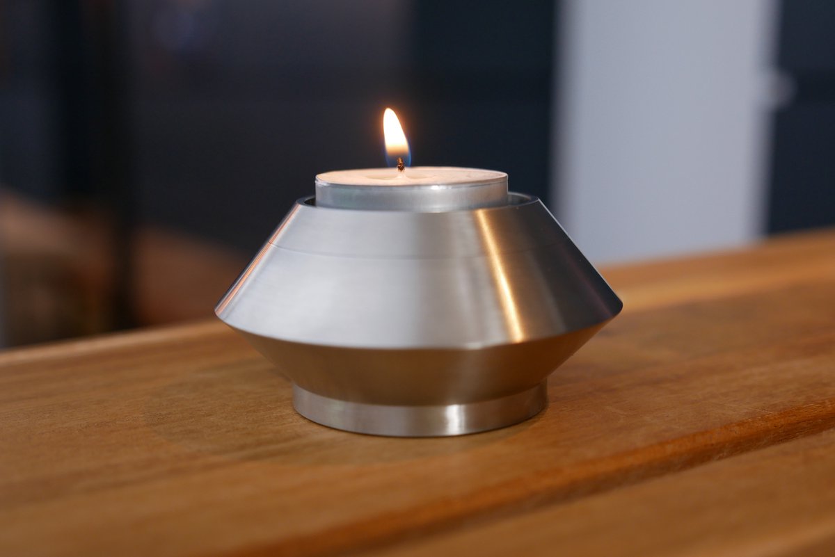 Mini urn - Waxinelichthouder - Zilver kleurig - Met waxinelichtje - Kaars