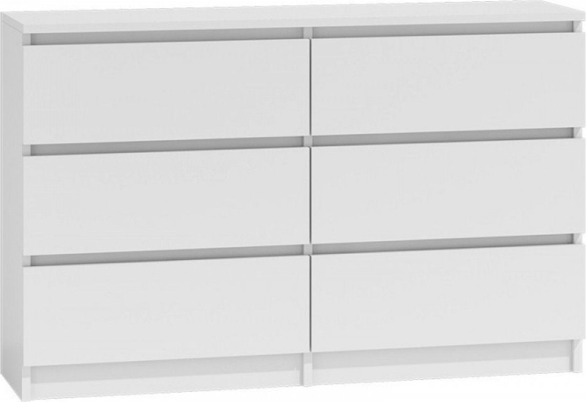 Ladekast Wit 120cm - Commode- 6 lades-Ladekastje