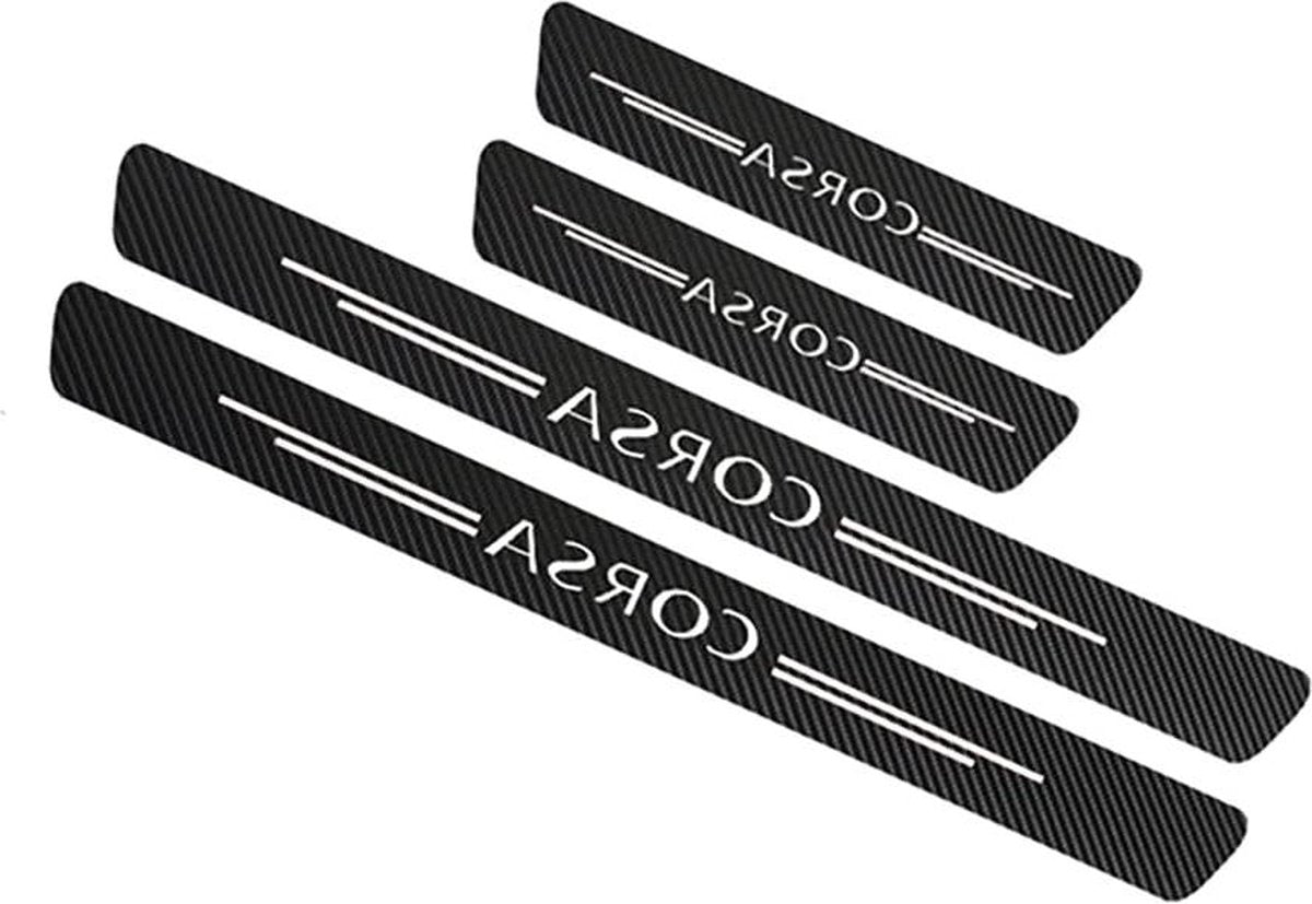 Auto Koolstofvezel Instaplijsten Kick Platen Opel Corsa D A B C E F OPC 2021 2020 - Set van 4 - Pedaal Stickers Strips - Logo Insignia - Auto-accessoires auto accessoires