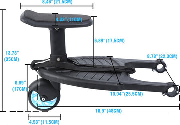 Baby Buggy Board Met Stoel Kiddy Board Treeplank Voor Tweeling Baby Accessoires Organizer - Kinderwagen Rolplank Lading Tot 25Kg