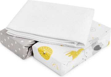 Hoeslakens Voor Wiegje Co Sleeper 3-Delige Set 90x55 cm - Waterdichte Matras Beschermer - Kinder Bedden - 100% Puur Katoen - Co Sleeper