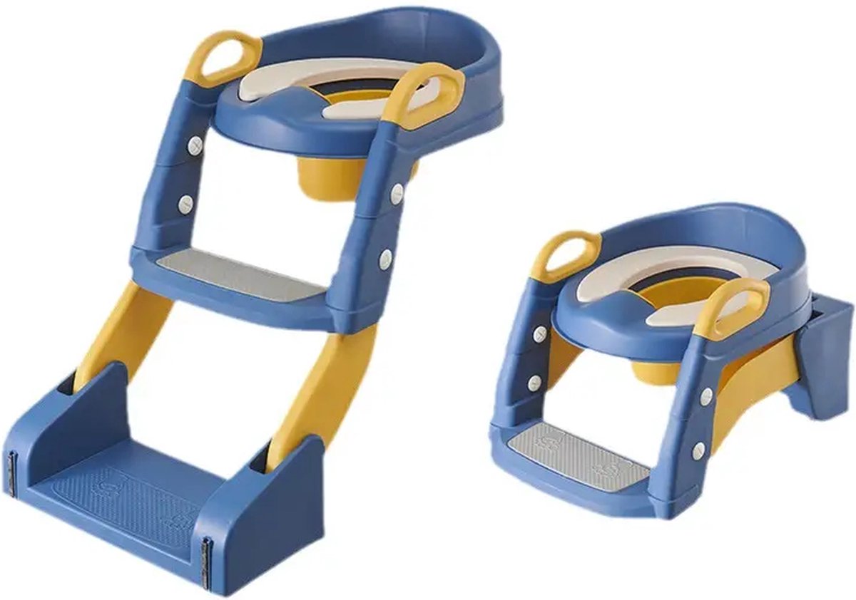 Wc Verkleiner 2-in-1 - WC verkleiner met Trap - Wc trainer - Zachte Zitje - Opvouwbaar wc bril - Zinderlijkheids training kind-