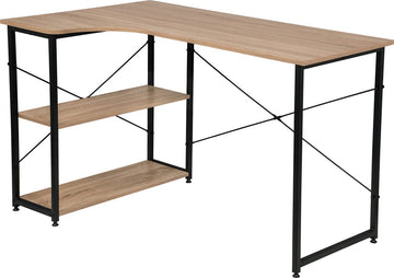 Simpel Bureau - Bureau - Luxe Bureau - Laptop Tafel - Vintage - Industrieel Bureau - Light oak