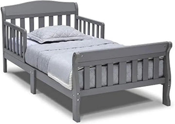Toddler Bed - 1.42 m long - 0.73 m wide - 0.62 m high - With Guardrails - Gray - Easy to Assemble.