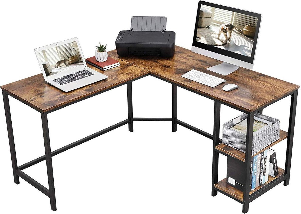 Industriële hoek bureau - diverse kleuren, MDF