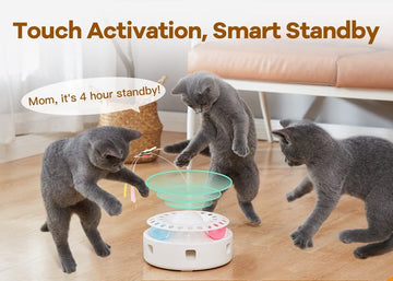 Kat Speelgoed 3-In-1 Smart Interactieve Intelligente Kitten Speelgoed, Fladderende Vlinder, willekeurige Bewegende Veer, Beweeg Fit En Gezond Speeltje Huisdier Poes Kat Kitten