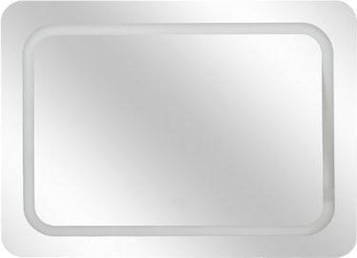 Badkamerspiegel Omega Rechthoek Ledverlichting – Werkt op Batterijen – Touch Schakelaar – 65 x 49 cm