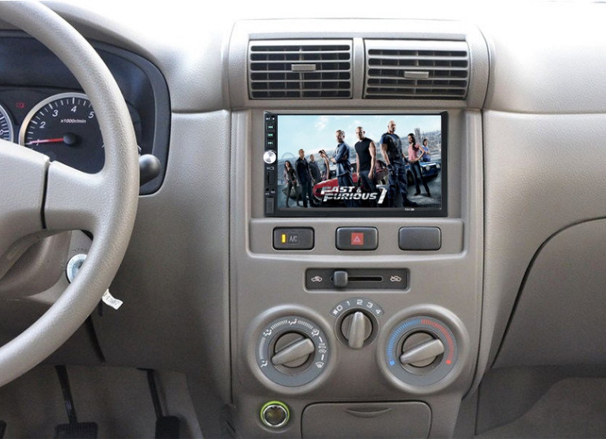 Universele Autoradio met Bluetooth, USB & Aux - Handsfree - Mirrorlink - Radio met Microfoon
