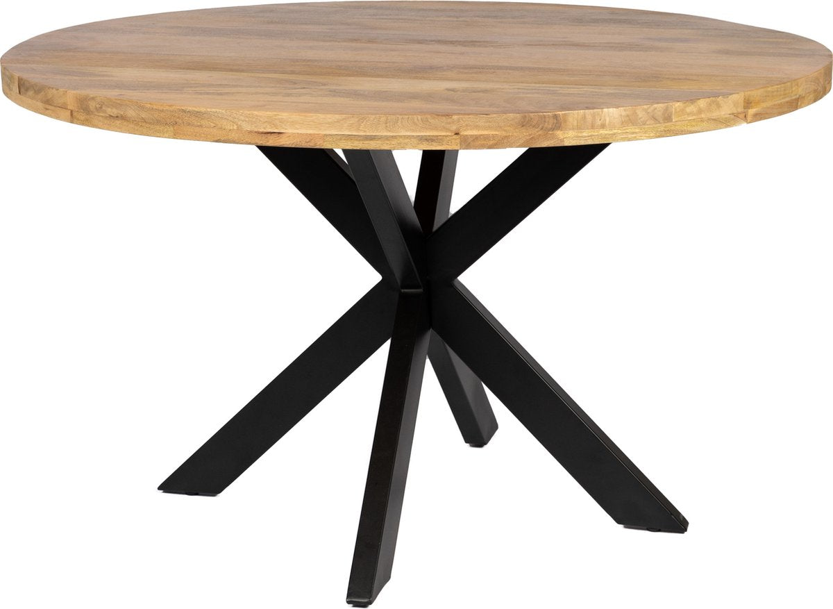Luxe - dikke - versie - ronde - eettafel - SUUS - 140cm - mango - spin poot
