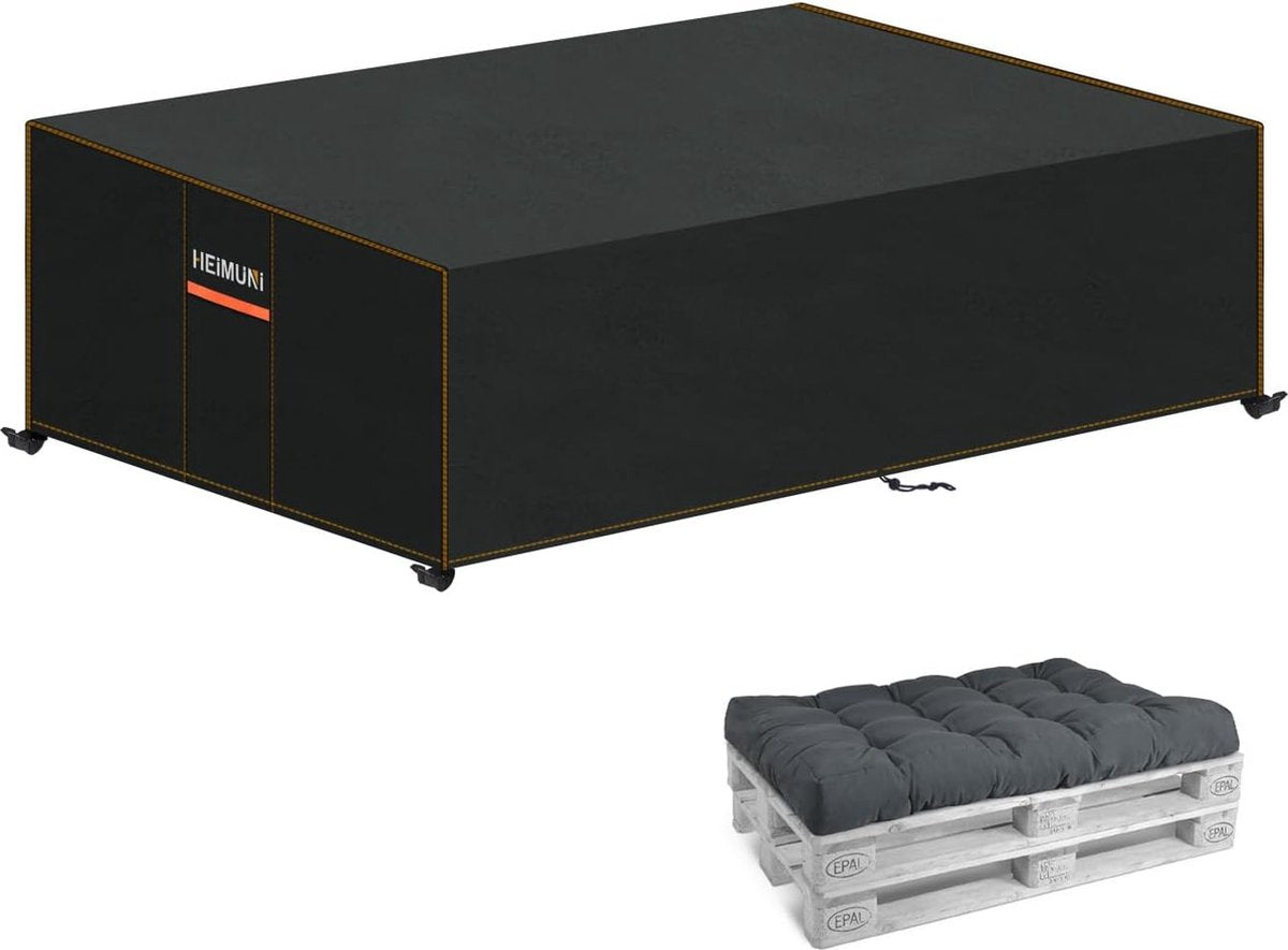 Afdekking voor palletbank, waterdicht, afdekhoes voor palletbank, palletbank, beschermhoes, dekzeil voor tuinbank, winddicht, uv-bestendig, lounge-bankafdekking, 130 x 85 x 40 cm
