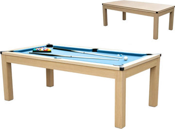 Vente-unique Moduleerbare tafel - Biljart en tafeltennis BALTHAZAR - 213 x 112 x 81.5 cm - Blauw L 213.4 cm x H 81.5 cm x D 111.8 cm