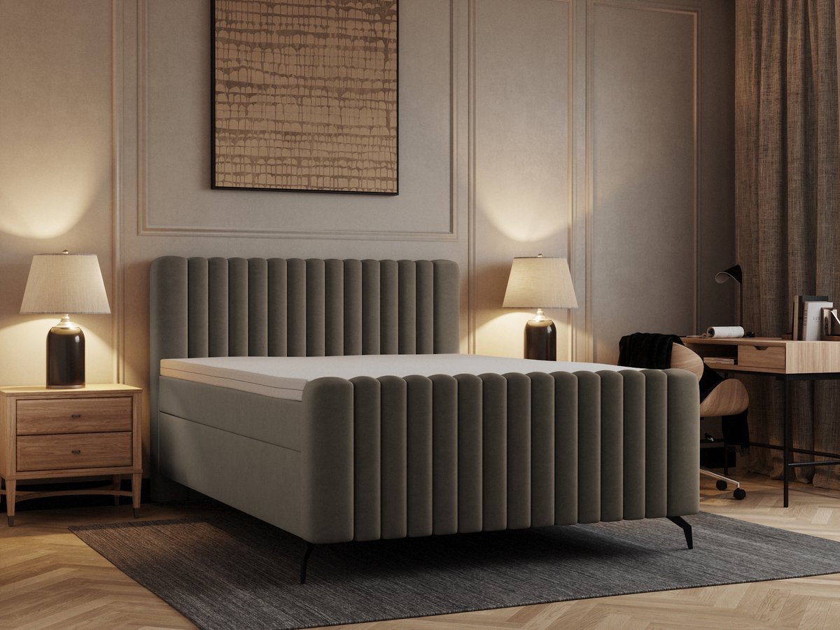 Prada Boxspring - Taupe - 180x200 - met Opbergruimte