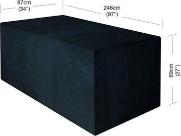 Loungesethoes - 3-zitsbank - Zwart - 246X87X69cm