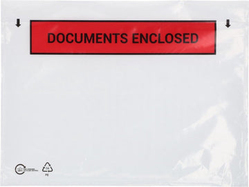 x Paklijst envelop A5 Documents Enclosed 225 x 165 mm - Met plakstrip - Enveloppendoos