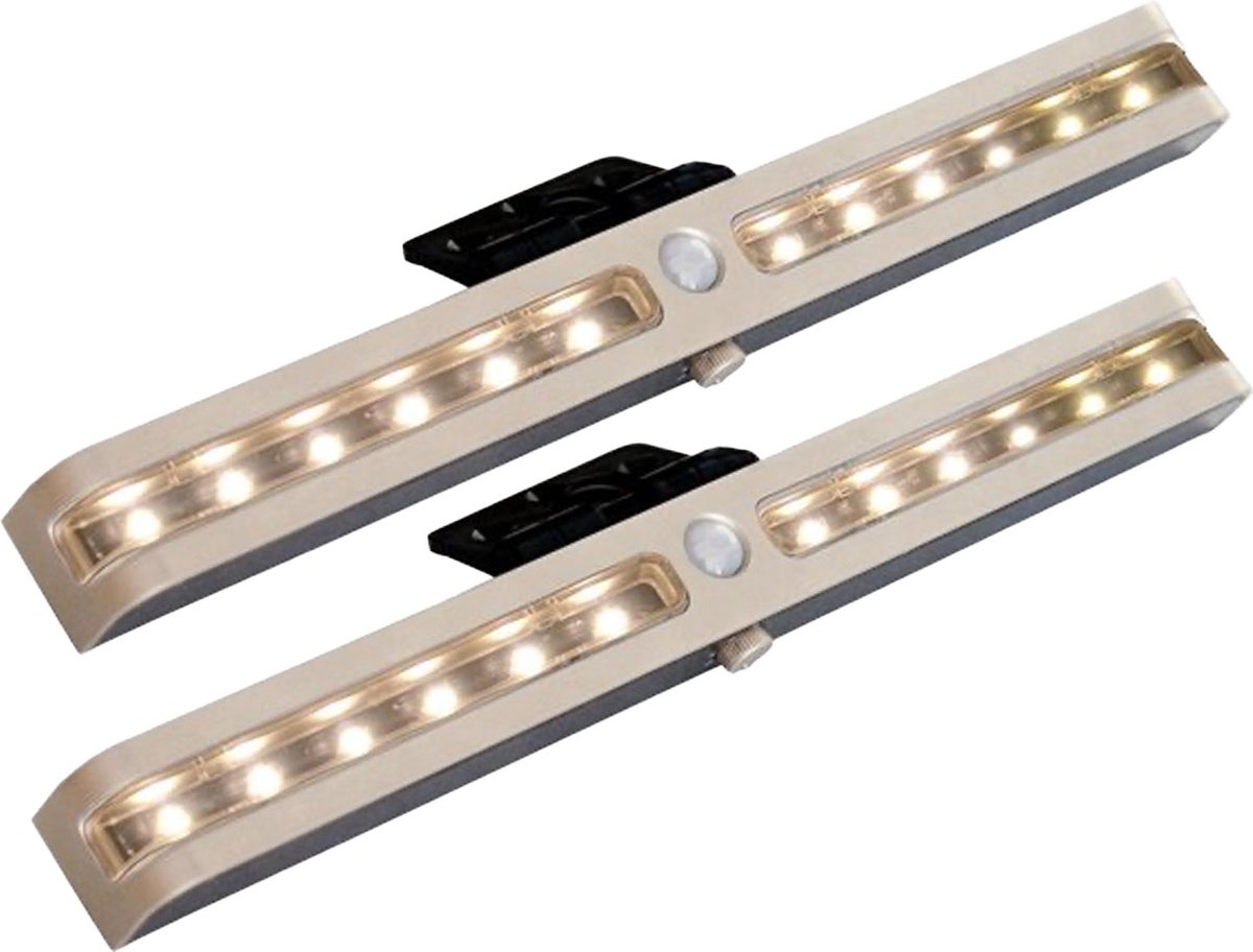 Eleganca Bed Led Verlichting met Bewegingssensor 2 Stuks – Uitstapverlichting – Warm Licht Bedlamp – Nachtlamp – Instelbare Brandduur – Kunststof Bedverlichting – Wandlamp – Motion Lamp – 3400K Wit Licht