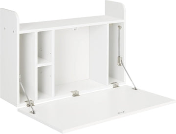 Bureau om op te hangen aan de muur, computertafel en tafel, inklapbaar, met opbergruimte, 77 x 20 x 41 cm