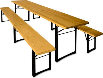 Picknicktafel Set - 1 Biertafel 2 Bierbanken Inklapbaar - 220cm