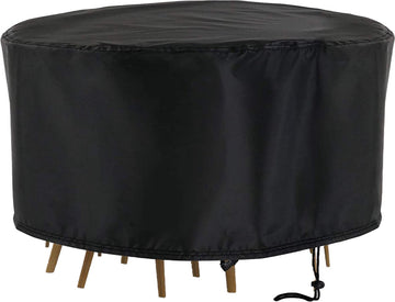 Tuinmeubelhoes Rond - 230 cm x 110 cm - Zwart - Beschermhoes voor je Tuinset - Tuinmeubelbeschermhoes