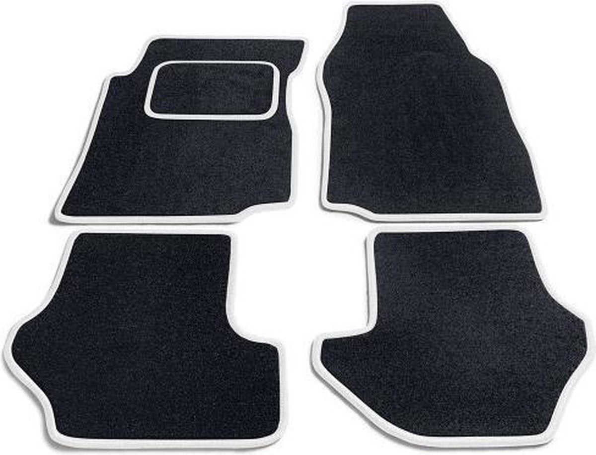 Bavepa Complete Naaldvilt Automatten Zwart Met Witte Rand Toyota Aygo 2010-2014