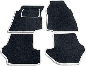 Bavepa Complete Naaldvilt Automatten Zwart Met Witte Rand Toyota Aygo 2010-2014