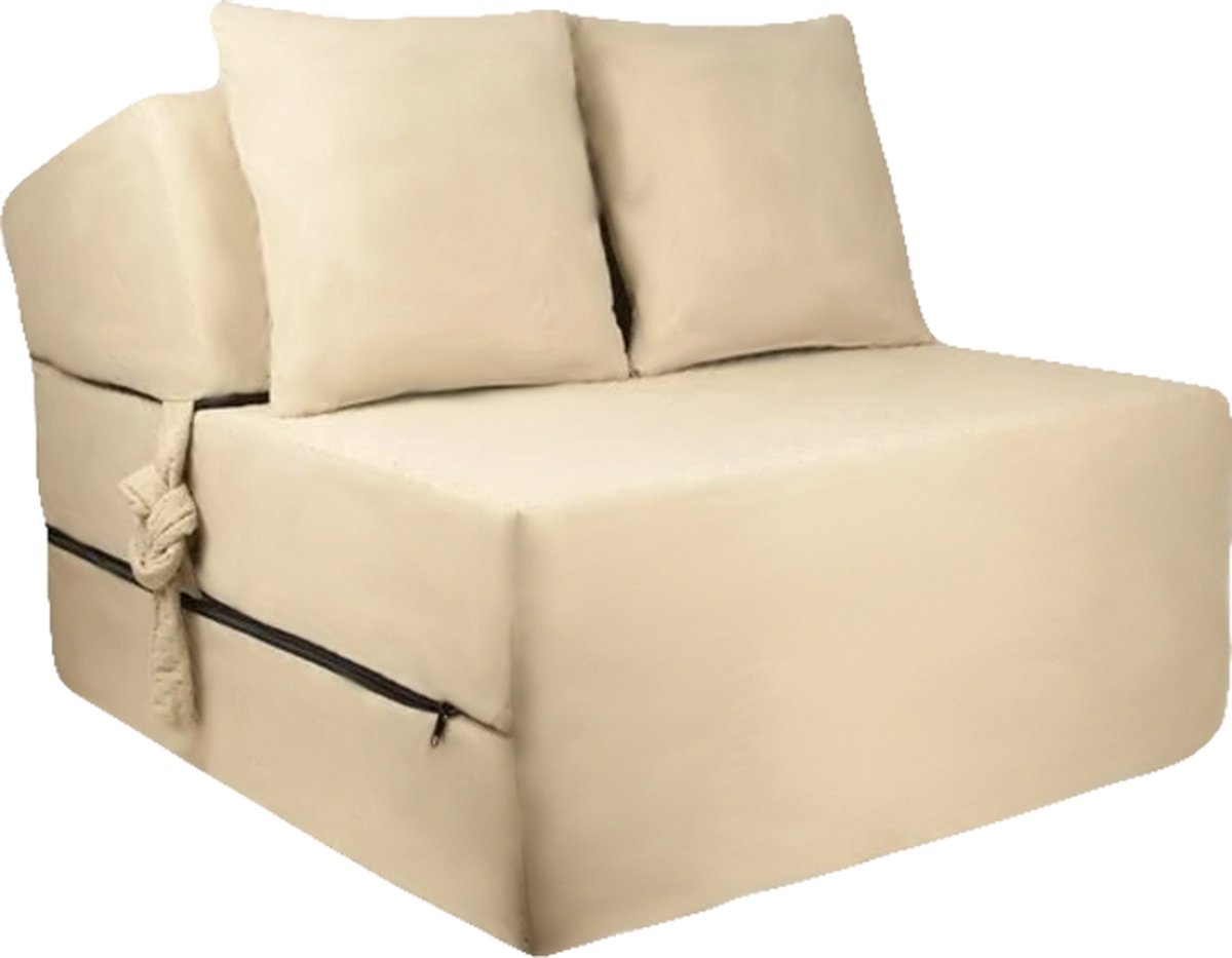 Opvouwbaar matras - 1 persoons - 70x200x15 cm - crème