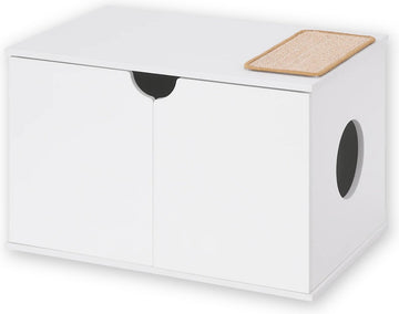 Regia Kattenbak Ombouw - Kattenhuis Kast met Krabmat - Kattenmeubel Verstelbaar - Hout 80x51x53 cm