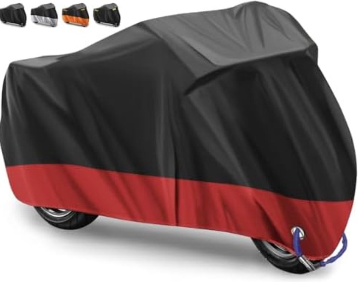Motorhoes Waterdicht Buiten - Motorhoes voor Buiten - Motorhoezen - Motor Hoes Buiten - 265 x 105 x 125 cm/ Rood