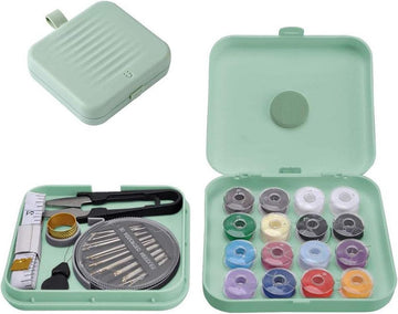 Magnetische Naaidoos Draagbaar Reizen Huishoudelijk Noodgeval Kleine Naai-accessoires Opbergdoos - Groen kamperen voor beginners