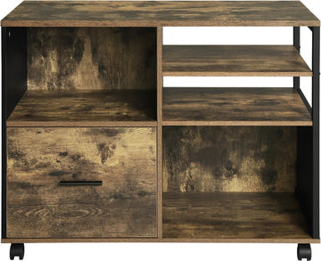 Platenspeler Meubel – Ip Kast – Platenkast - vinyl - Platen - Printtafel - Opbergsysteem - 80x65x40 Cm - Hout - Vintage Bruin