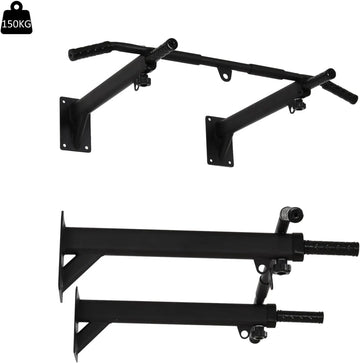 Pull Up Bar - Chin up bar - Pull up bar wandmontage - Pull up bar muur - Optrekstang - Thuis Sporten - bokszak - ophangbeugel - Fitness - Belasting 150 Kg - Zwart