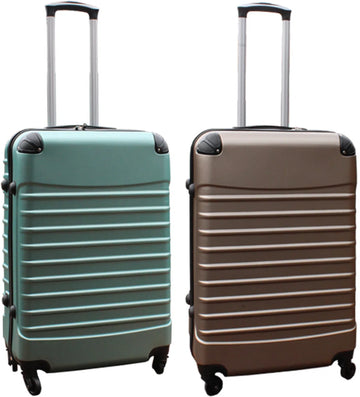 Travelerz kofferset 2 delig ABS groot - met cijferslot - 69 liter - groen – goud