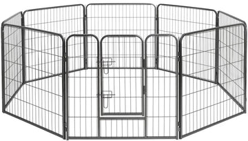 Topmast Premium Puppyren - 120 cm Hoog - 640 cm Omtrek - Hondenren - Hondenhok - Grijs Hamerslag