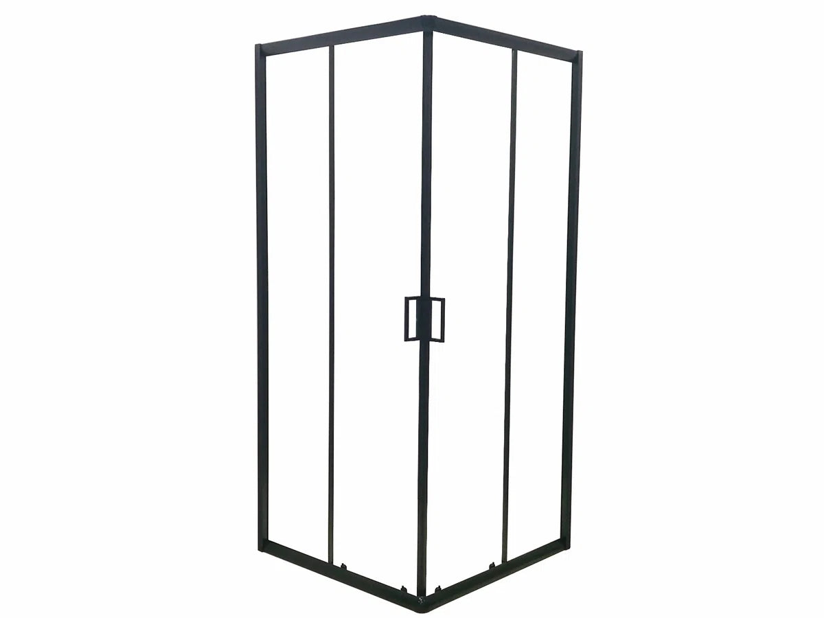Douchecabine Vierkant - 90x90x200cm 6 mm - Nano Anti Kalk Veiligheidsglas - Zwart Aluminium Omlijsting