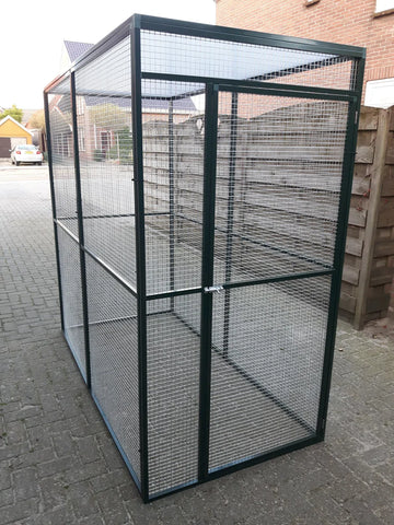 Kattenren - Kattenkooi - Kattenverblijf - Voliere - Konijnenren -Aluminium - Onderhoudsvrij - Afmeting 100 x 204 x 202cm.