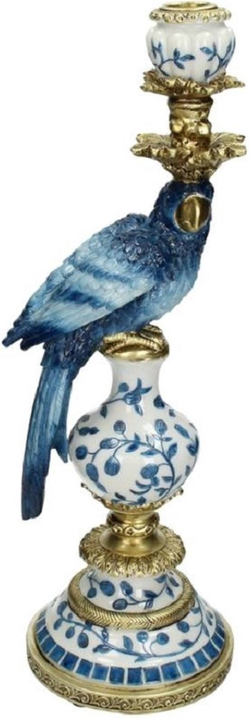 Kandelaar Bird Polyresin Blauw 15 X 13 X 39.7