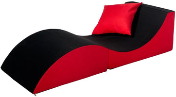 Daybed - opvouwbaar - 150x60x40 cm - zwart rood