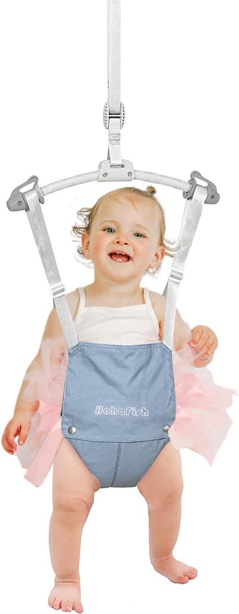 Babyschommel - Deurschommel - Deurhopper - Voor Peuters - Geschikt van 4-24 Maanden - Max. 13 kg - Verstelbare Hoogte - Stalen Frame - Blauw