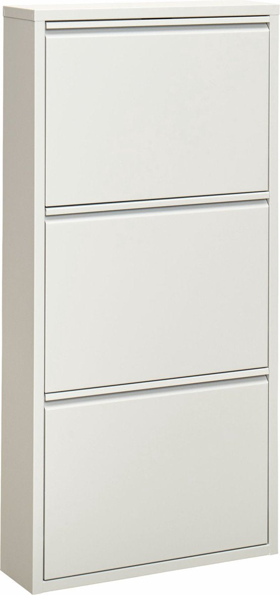 VEEHAUS® - Kelley - Praktisch Schoenenrek -Schoenenrek Wit - Schoenenrek met 3 Niveaus - Schoenenkast Wit - Schoenenrek metaal industrieel - Metaal - 50 x 104 x 15cm -Wit