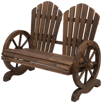 Tuinbank hout - Tuinmeubels - Bankje - Donkerbruin - Tuinmeubelen - Tuinset - L108 x B66 x H95 cm
