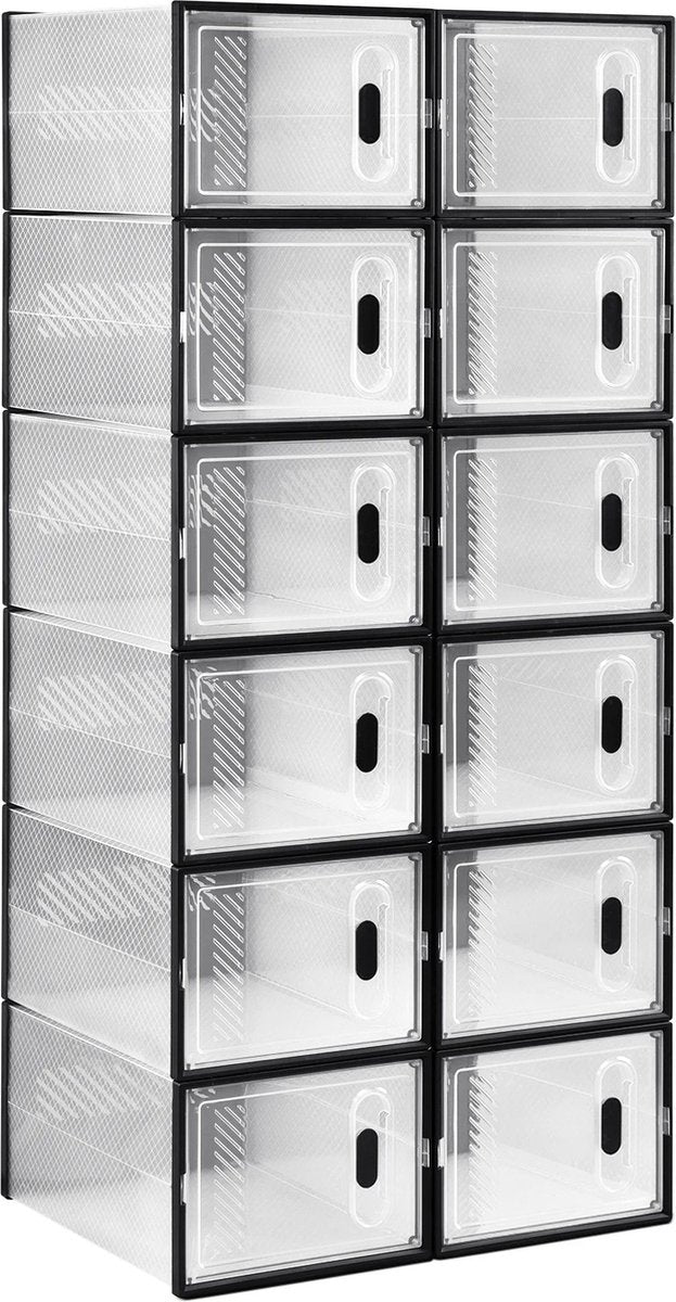 SPARK JOY® - Schoenenkast - Schoenen Opbergsysteem - Opvouwbaar - 12 Stuks - 35x25x19 cm - Met Magnetische Deur