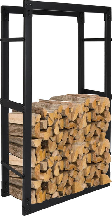 Brandhoutrek houtopslag zwart Metaal Houtopslag 150x60x25cm