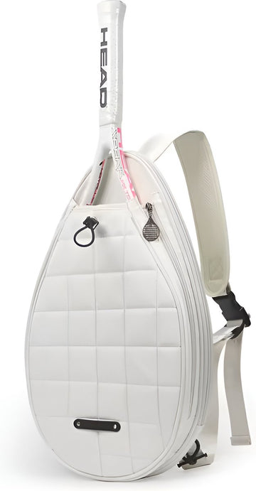 E-Shop4u - Tennistas - Tennis Rugtas - Tennis - Rugtas - Sporttas - Racket - Badminton - Tennisracket - Sport - Heren - Dames - Wit - 47 x 29 x 8 cm - Nylon - Polyester - Waterbestendig - Gratis Verzending