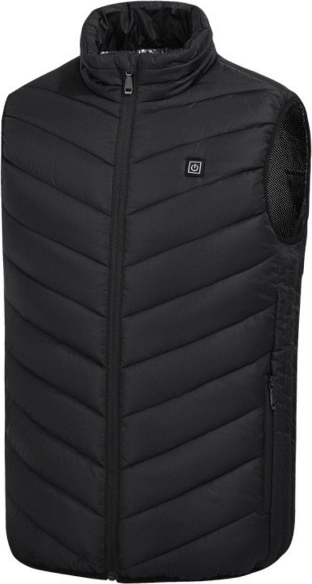 Elektrische Bodywarmer - Zwart - Maat M - tot 45 °C - Wasmachine Bestendig - 3 Niveaus - Zonder Powerbank - Verwarmde Bodywarmer - Unisex - Dames en Heren - Verwarmd Vest - Thermo Vest