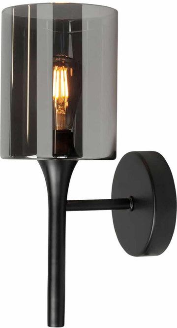 Moderne wandlamp Diverso smoke 1-lichts rond