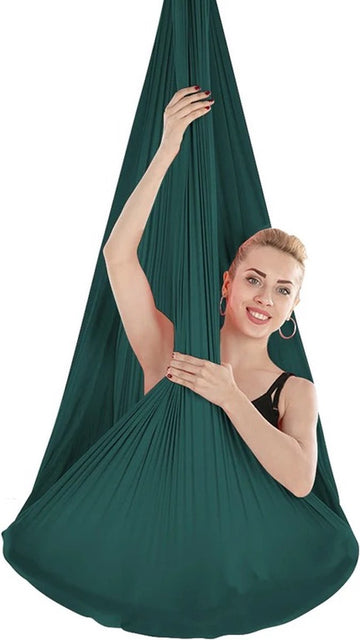 Hangmat - Yoga hangmat - Yoga doek - Yoga Swing - Aerial Yoga - Aerial hangmat - Anti-Zwaartekracht - Gymnastiek - Voor inversies - Groen